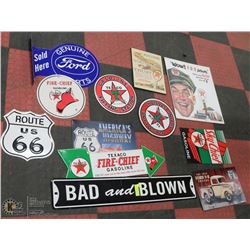 LOT OF 11 METAL SIGNS INCL ROUTE 666, BAD AND