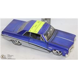 BLUE & SILVER 1955 MALIBU DIE CAST.