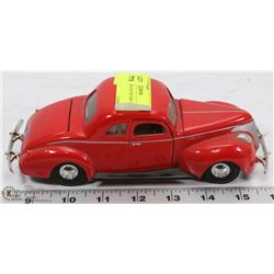 RED 1940 FORD COUPE DIE CAST.