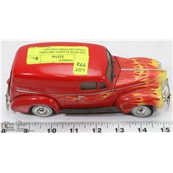 RED WITH FLAMES 1940 FORD SEDAN DELIVERY DIECAST