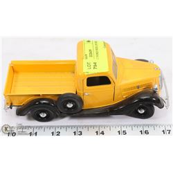 YELLOW 1937 FORD PICK UP DIE CAST.
