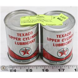 LOT OF 2 TEXACO UPPER CYLINDER COPPERCRAFT CANS