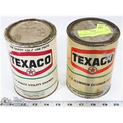 LOT OF 2 TEXACO PAINT CANS - 17-E ALUM & 1U WHITE