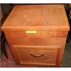 LARGE WOOD NEEDLEPOINT/CRAFTERS BOX