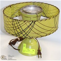 VINTAGE GREEN METAL LAMP, SMALL