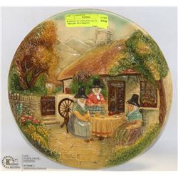 BOSSON 10' CHALKWARE PLATE "WELSH TEA PARTY"
