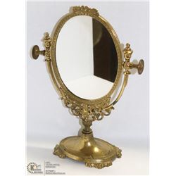 VINTAGE BRASS COSMETIC MIRROR