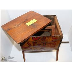 ANTIQUE ADVERTISEMENT SMALL BUTTER TABLE TOP CHURN