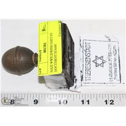 NAZI WWII JEWISH GHETTO DOCUMENT STAMP.
