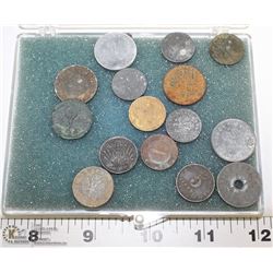 LOT OF 15 ASSORTED GERMAN WWI/WWII COINS