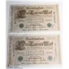 Image 1 : LOT OF 2 UNC 1910 GERMAN 1000 MARK BANK NOTES