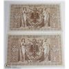 Image 2 : LOT OF 2 UNC 1910 GERMAN 1000 MARK BANK NOTES