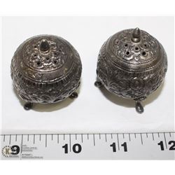 PAIR OF ANTIQUE SALT & PEPPER SHAKERS