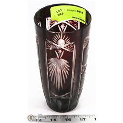 CRANBERRY CRYSTAL GLASS VASE