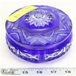BLUE CRYSTAL LIDDED DISH