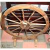 Image 1 : WOOD WAGON WHEEL WITH STAND 35"TALL