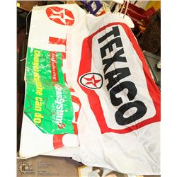 LOT OF 3 VINTAGE TEXACO BANNERS