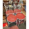 Image 1 : SET OF 4 ANTIQUE WROUGHT IRON CHAIRS W/ REMOVABLE