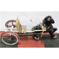 VINTAGE  ALL METAL HORSE BUGGY COLLECTIBLE