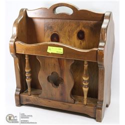 VINTAGE PINE MAGAZINE RACK