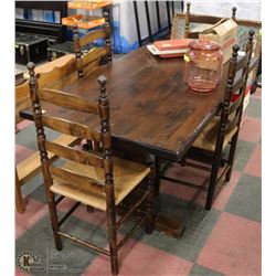VINTAGE PINE TABLE WITH 4 SIDECHAIRS