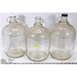 GROUP OF 3 VINTAGE GLASS JUGS