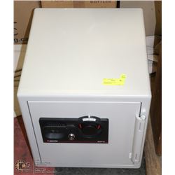 SAFE WITH KEYS  AND COMBINATION