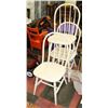 Image 1 : 3 VINTAGE WHITE CHAIRS.