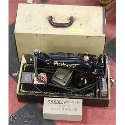 VINTAGE PIEDMONT SEWING MACHINE WORKING , WITH