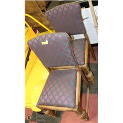 PAIR OF VINTAGE SPRING SEAT CHAIRS.