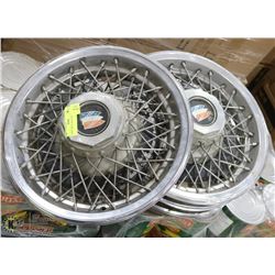 4 WIRE WHEEL HUB CAPS 14"