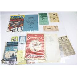 NHL MEMORABILIA REPRINT PACKAGE.