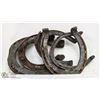 Image 1 : LOT OF 5 ANTIQUE METAL HORSESHOES.