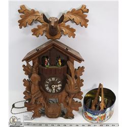 VINTAGE GERMAN HAND CARVED CUCKOO CLOCK