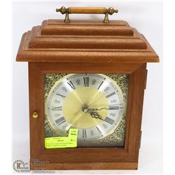 VINTAGE LARGE WOODFRAMED TABLE / MANTLE CLOCK