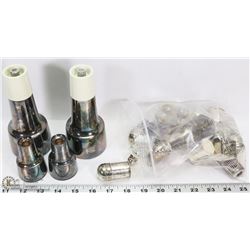 BAG OF SALT AND PEPPER SILVER PLATED SHAKERS