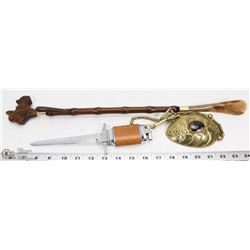 SCOTTIE SHOE HORN WITH LIGHTER LETTER OPENER