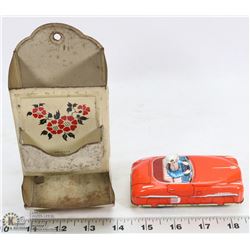 2 TIN VINTAGE COLLECTIBLES INCL. CAR