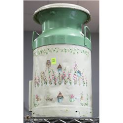 VINTAGE U.M.CO CREAM CAN WITH LID PAINTED