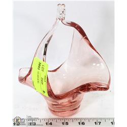 PINK ART GLASS BOWL.