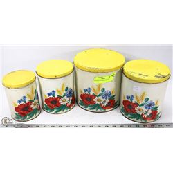 VINTAGE TIN CANNISTER SET