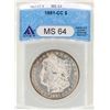 Image 1 : 1881-CC $1 Morgan Silver Dollar Coin ANACS MS64