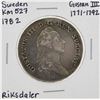 Image 1 : 1782 Sweden KM527 Gustavus III Riksdaler Coin