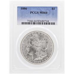 1886 $1 Morgan Silver Dollar Coin PCGS MS64