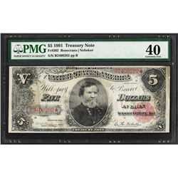 1891 $5 Treasury Note Fr.362 PMG Extremely Fine 40