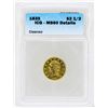 Image 1 : 1835 $2 1/2 Classic Head Quarter Eagle Gold Coin ICG MS60 Details