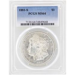 1881-S $1 Morgan Silver Dollar Coin PCGS MS64