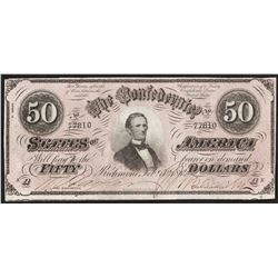 1864 $50 Confederate States of America Note