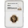 Image 1 : 1884EB Sweden 20 Kronors Gold Coin NGC MS66