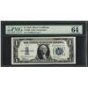 Image 1 : 1934 $1 Funnyback Silver Certificate Note Fr.1606 PMG Choice Uncirculated 64